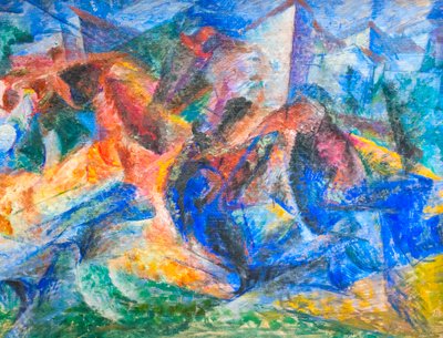 Horse, Rider and Buildings by Umberto Boccioni