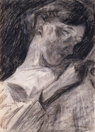 Young Woman Reading Ines by Umberto Boccioni
