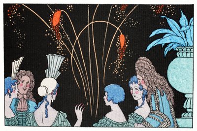 Fireworks by moonlight by Umberto Brunelleschi