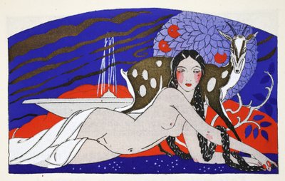 The girl with long braids by Umberto Brunelleschi