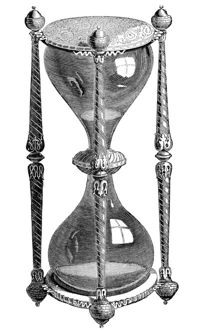 16th century hourglass, engraving, 19th century by Unbekannt