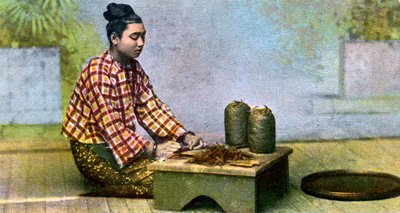 A Burmese Woman Making Cigars, c1900s by Unbekannt