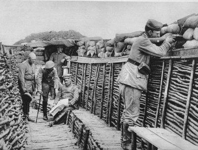 A German trench, World War I, 1915 by Unbekannt