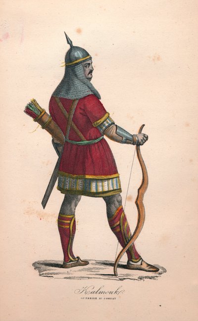 A Kalmouk warrior in combat by Unbekannt