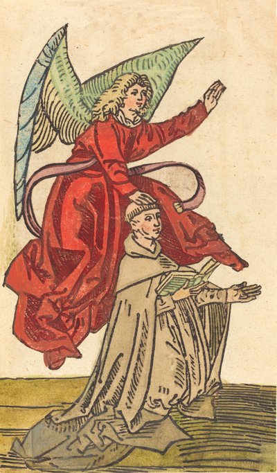 A Monk with an Angel by Unbekannt