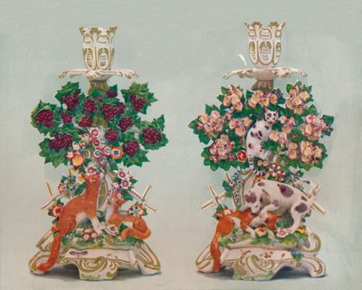 A Pair of Chelsea Candlesticks by Unbekannt