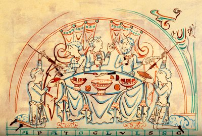 A Banquet, 11th Century, 1892 by Unbekannt