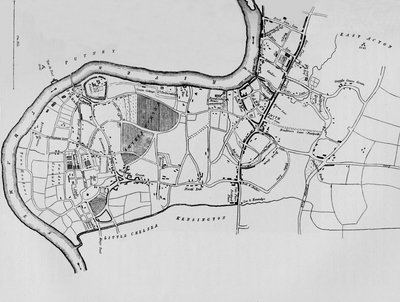 A map of Fulham in 1813 by Unbekannt