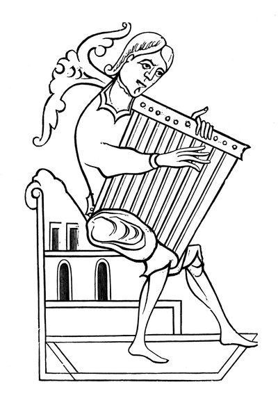 A Psaltery Player by Unbekannt