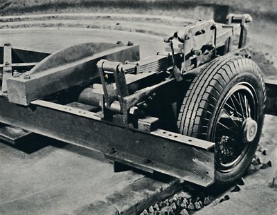 A roadster tyre under test, 1937 by Unbekannt