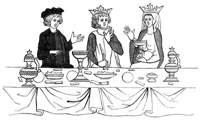 A Royal Banquet, 13th Century by Unbekannt