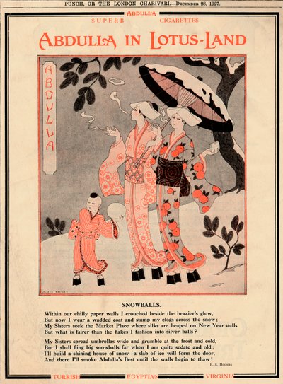 Abdullas in Lotus-Land - Snowballs, 1927 by Unbekannt