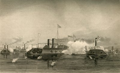 Action of the Gunboats at Memphis, 1878 by Unbekannt