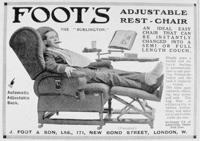 Advert for Foots Burlington adjustable rest-chair by Unbekannt