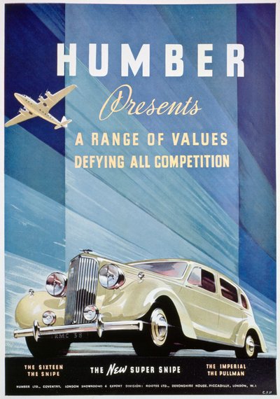 Advert for Humber motor cars by Unbekannt