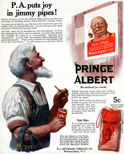 Advert for Prince Albert pipe tobacco by Unbekannt