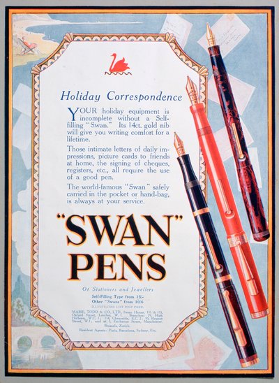 Advert for Swan Pens, 1906 by Unbekannt