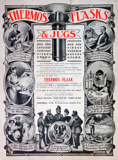 Advert for Thermos Flasks and Jugs by Unbekannt