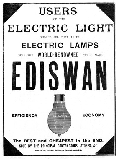 Advertisement for Ediswan incandescent light bulbs by Unbekannt