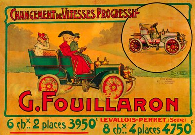 Advertisement for Fouillaron cars by Unbekannt