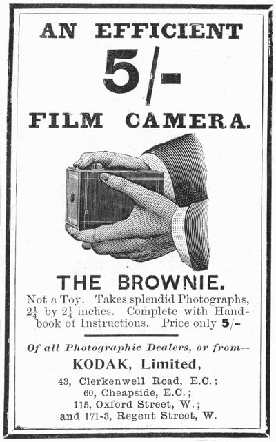 Advertisement for Kodak Brownie box cameras, 1900 by Unbekannt