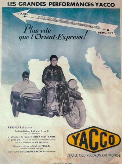Advertisement for Yacco Motor Oil, 1936 by Unbekannt