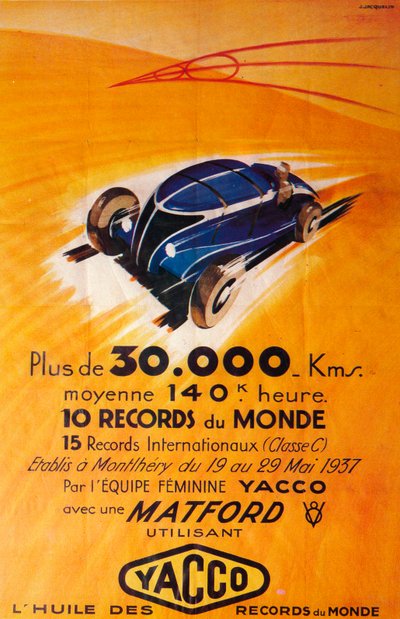 Advertisement for Yacco Motor Oil, c. 1937 by Unbekannt