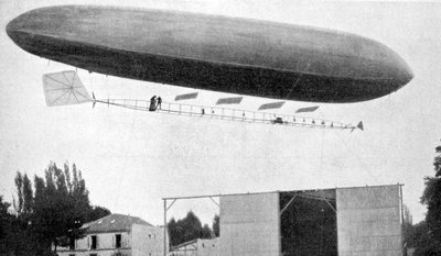 Alberto Santos-Dumont Flying His Airship Number 10, 1903 by Unbekannt