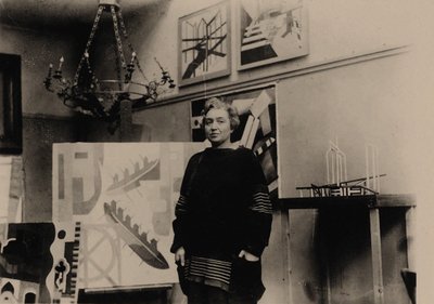 Alexandra Exter in her Paris studio by Unbekannt