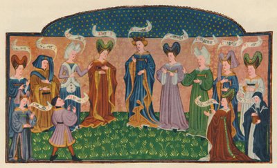 Allegorical Figures in Court Dress, 1445, 1948 by Unbekannt