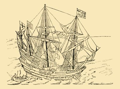 An English Ship in the Armada Fight, c1930 by Unbekannt