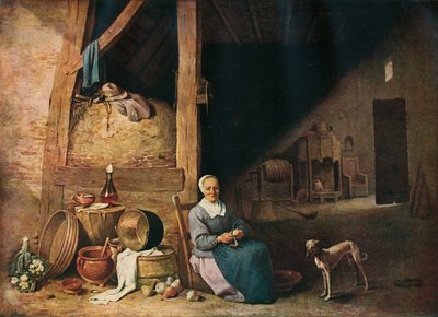 An Old Woman Peeling Pears by Unbekannt