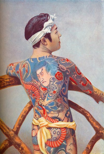 An elaborately tattooed Japanese man, 1902 by Unbekannt