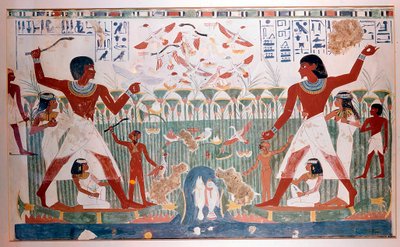 Ancient Egyptians Hunting Wildfowl with Throwing Sticks by Unbekannt