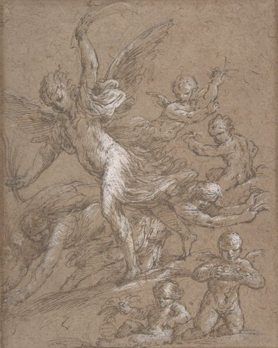 Angels and Putti, 17th century by Unbekannt