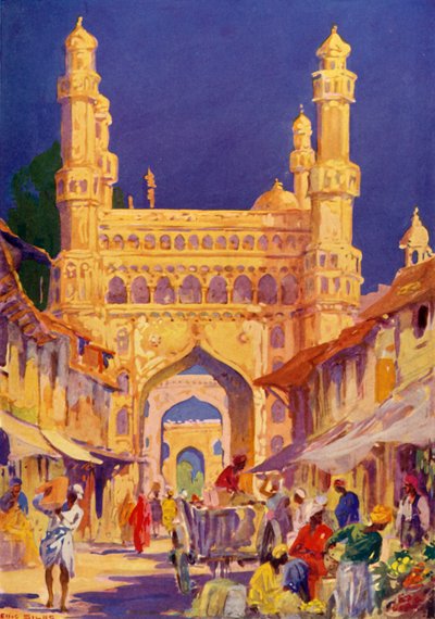 At the Char Minar in Hyderabad, c1948 by Unbekannt