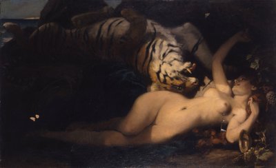 Bacchante Playing with a Tiger by Unbekannt Unbekannt