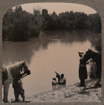 Baptising in the Jordan, c1900 by Unbekannt