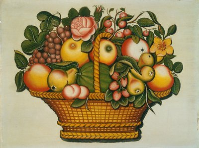 Basket of Fruit with Flowers by Unbekannt