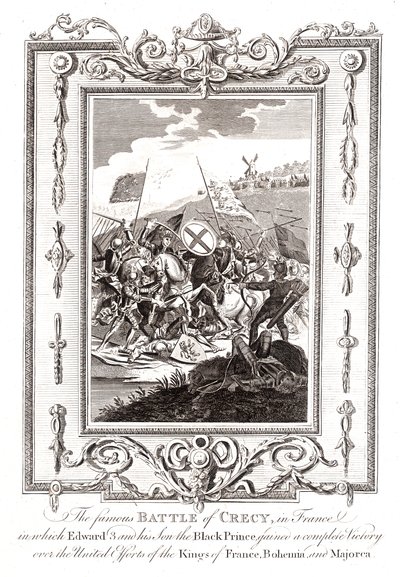 Battle of Crecy in France, 1346 by Unbekannt