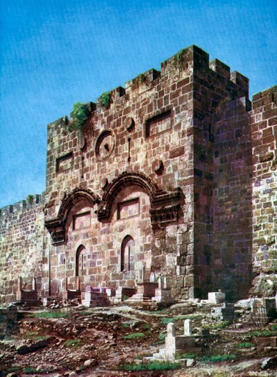 Battlements of Temple Hill, Jerusalem, Israel by Unbekannt