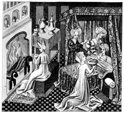 Bedroom Scene, 15th Century, 1910 by Unbekannt