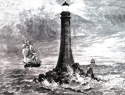 Bell Rock Lighthouse in a storm by Unbekannt
