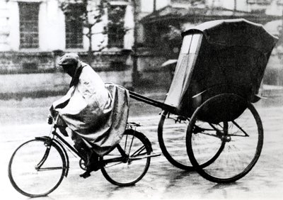 Bicycle taxi, German-occupied Paris by Unbekannt