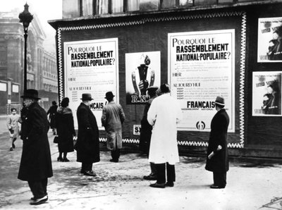Billboard Displaying Rassemblement Nationale Populaire Posters, German-occupied Paris by Unbekannt