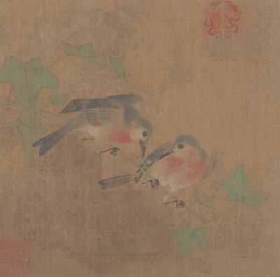 Birds on Fruit Branch by Unbekannt