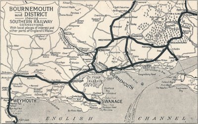 Bournemouth and District, showing Southern Railway connections by Unbekannt