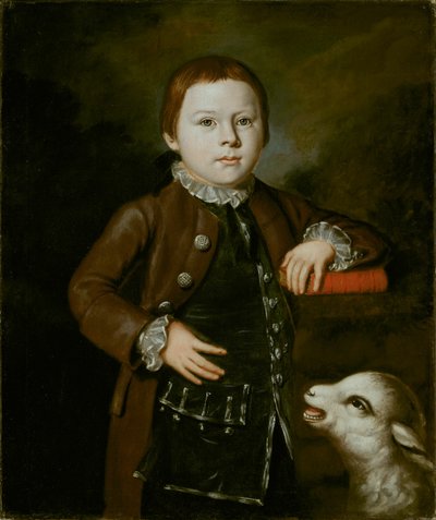 Boy of Hallett Family with Lamb by Unbekannt