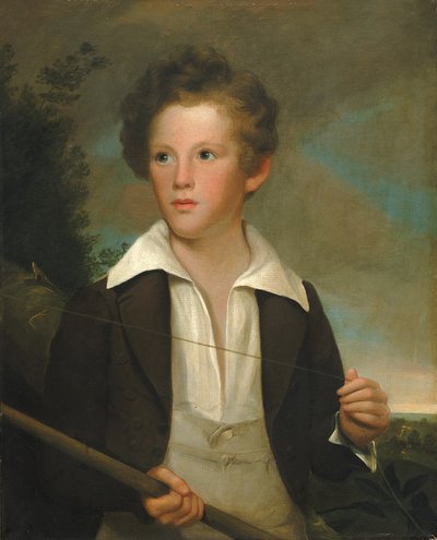 Boy with a Fishing Pole by Unbekannt