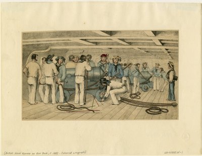British Naval Gunners on Gun Deck, c. 1850 by Unbekannt
